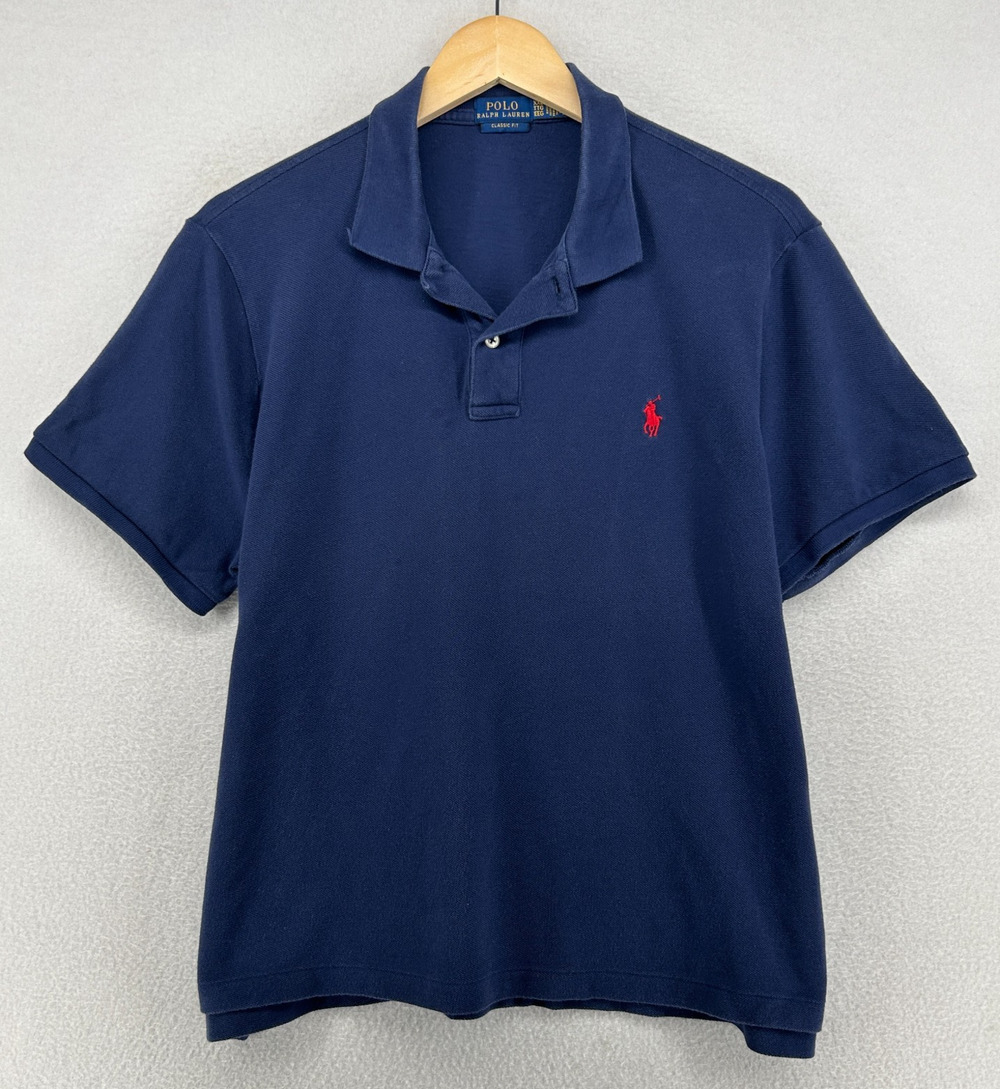 POLO RALPH LAUREN Shirt Womens XXL Polo Golf Classic Fit Pique Cotton Blue
